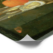 牡蠣の静物詩、葡萄、パン ポスター (角)