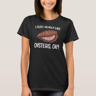 牡蠣カッコいい女子男性へオイスターシューカークラムシェル Tシャツ