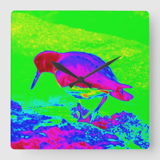 牡蠣キャッチャー スクエア壁時計 (正面)