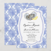 牡蠣パーティーの招待状 牡蠣パーティーのカップルシャワー 招待状 (正面/裏面)