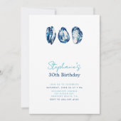 牡蠣パーティー航海のビーチ海30歳の誕生日 招待状 (正面)