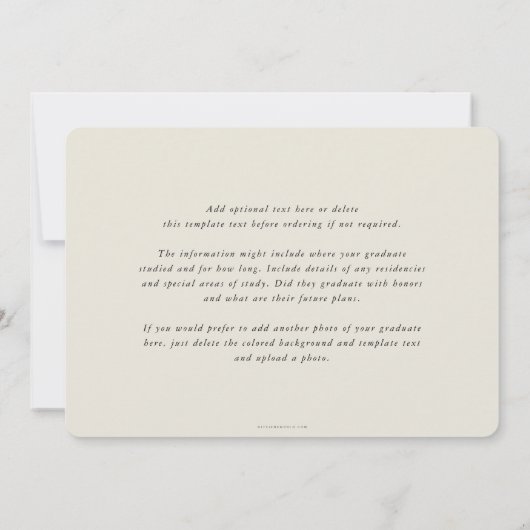 牡蠣医学校卒業写真 案内状 (裏面)