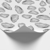 牡蠣図解入りの、写真付きのマットラッピング紙 ラッピングペーパー (角)