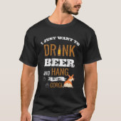 牡蠣愛好家とビールが私の目的 Tシャツ (正面)