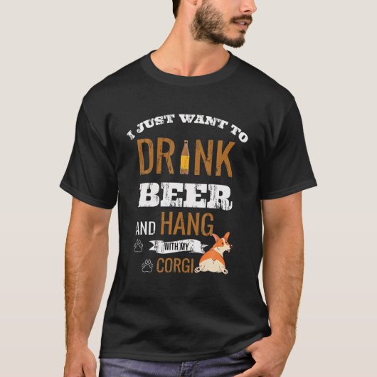 牡蠣愛好家とビールが私の目的 Tシャツ (正面)