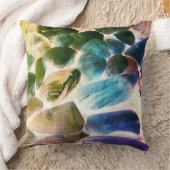 牡蠣殻の色が青からベージュに変わった クッション (ブランケット)