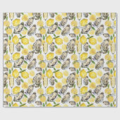 牡蠣、レモン、シャンページ ラッピングペーパー (フラット)