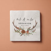 牡鹿田舎植物学結婚のmrとmrsスクリプト スタンダードカクテルナプキン