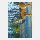 牡鹿/鹿鹿ブライトブルースカイ キッチンタオル (縦)