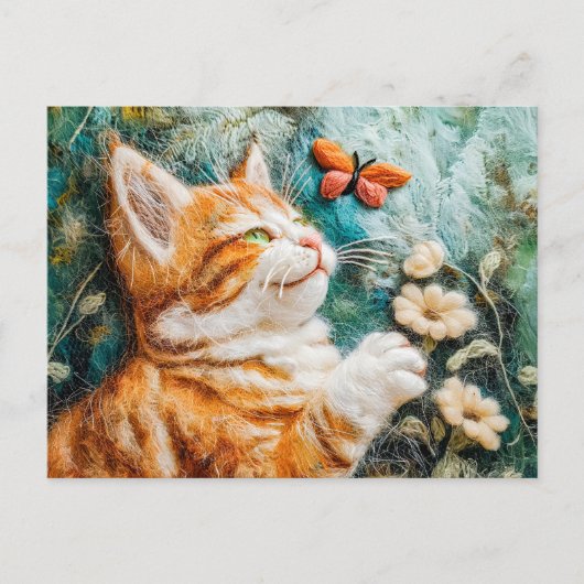 牧場で蝶を飼おうとした猫が作ってくれた ポストカード (正面)
