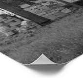 牧場で – 牛 – 黒と白 ポスター (角)