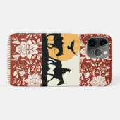 牧場のカウボーイと馬の花柄フォークアート 夕焼け Case-Mate iPhoneケース (裏面(横))