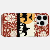 牧場のカウボーイと馬の花柄フォークアート 夕焼け Case-Mate iPhoneケース (裏面 (横))