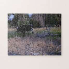 牧場のロングホーン牛 ジグソーパズル