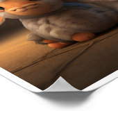 牧場の仲間シリーズ - かわいいウサギとヒツジ ポスター (角)