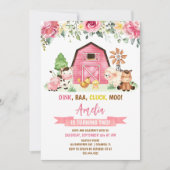 牧場の動物たち　2歳の誕生日 招待状 (正面)