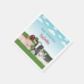 牧場の動物のイラスト 農場の子供の誕生日 スタンダードカクテルナプキン (角)