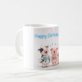 牧場の動物バンドの誕生日 コーヒーマグカップ (正面左)