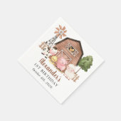 牧場の動物, かわいい動物, 納屋, 初めての誕生日 スタンダードカクテルナプキン (角)