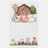牧場の動物 かわいい動物 1歳の誕生日 アクリルサイン (正面)