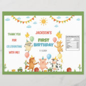 牧場の動物 農場 誕生日 チップ袋ラッパー チラシ (正面)