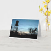 「牧場の夕日」 カード (黄色い花)