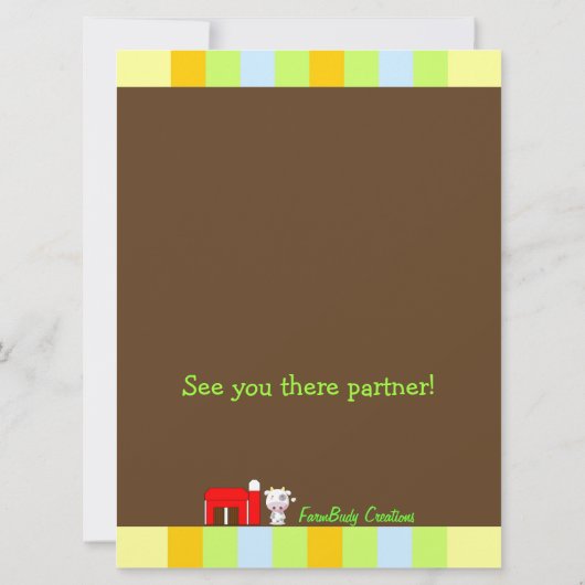 牧場の大騒ぎ 招待状 (裏面)