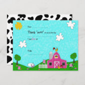 牧場の奇想 ピンク 記入式 サンキューカード (正面/裏面)