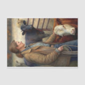 牧場の女性牛のデコパージュ 薄葉紙 (正面)