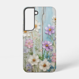 牧場の家風の野の花 コテージ フラワー SAMSUNG GALAXY S22ケース