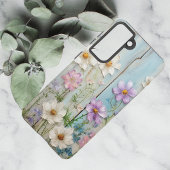 牧場の家風の野の花 コテージ フラワー SAMSUNG GALAXYケース
