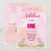 牧場の少女の招待状 ワン 招待状 (正面/裏面)