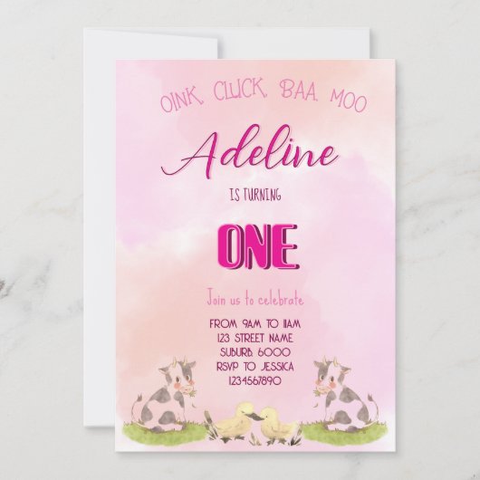 牧場の少女の招待状 ONE 招待状 (正面)