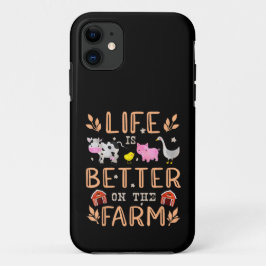 牧場の方が人生はもっと楽しい 動物が好きな人へ かわいい動物 農家の人へ iPhone 11 ケース