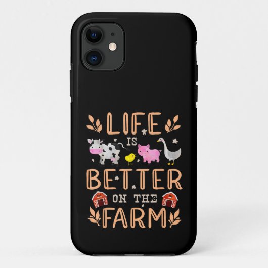 牧場の方が人生はもっと楽しい 動物が好きな人へ かわいい動物 農家の人へ Case-Mate iPhoneケース (裏面)