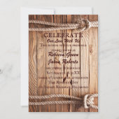 牧場の木材を使用したカウボーイ・ウェスタン・カントリー結婚式 招待状 (正面)