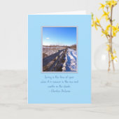 牧場の柵 ディケンズの名言 空の挨拶 カード (黄色い花)