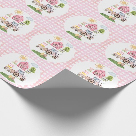 牧場の楽しみ ピンク 2歳の誕生日  ラッピングペーパー (角)