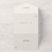 牧場の素朴なミュートレッドのファームウェディングの出欠確認 オールインワン招待状 (外側)