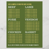 牧場の羊、農家と肉屋の広告 チラシ (裏面)