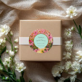 牧場の花をイメージしたブライダルシャワーまたはイベント ラウンドシール