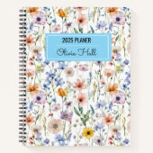 牧場の花をイメージした教師向けの学校用品 ノートブック (正面)
