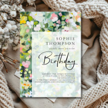 牧場の花を添えたエレガントな誕生日