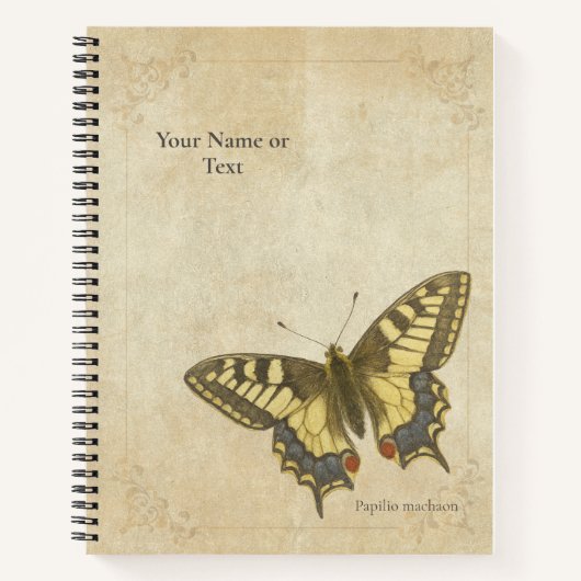 「牧場の貴族」ビンテージ Papilio Machaon ノートブック (正面)