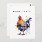 牧場の輝き：水彩の雌鳥、カスタム ポストカード (正面/裏面)