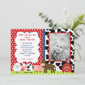 牧場の農場の誕生日お礼カード サンキューカード (スタンド正面)