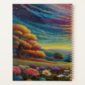 牧場の野生の花のカラフルアート プランナー手帳 (裏面)