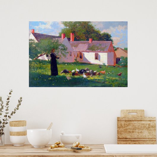 牧場の風景 ウィンスロー・ホーマー 1872 ポスター (キッチン)