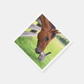 牧場の馬とトラ猫 スタンダードカクテルナプキン (角)