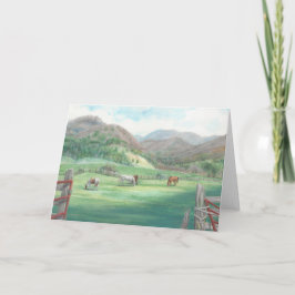 「牧場の馬」 グリーティングカード サンキューカード
